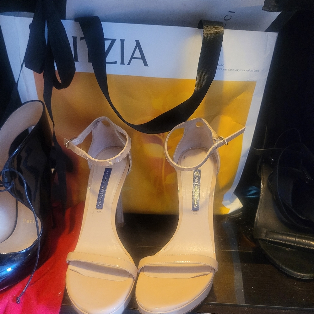 Stuart Weitzman Nude Platform Sandals